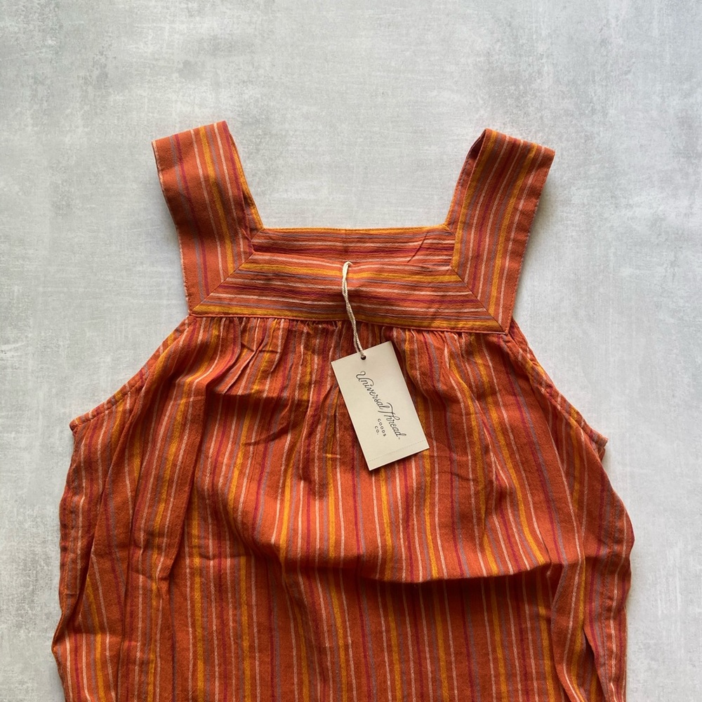 UNIVERSAL THREAD striped peasant square neck top